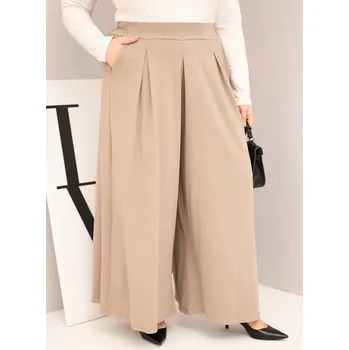 Dámské kalhoty Dámské bavlněné kalhoty Plus Size s širokými nohavicemi a volným střihem fango UNI