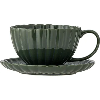 Bloomingville, Šálek Latina s podšálkem 220 ml zelený - Formadore