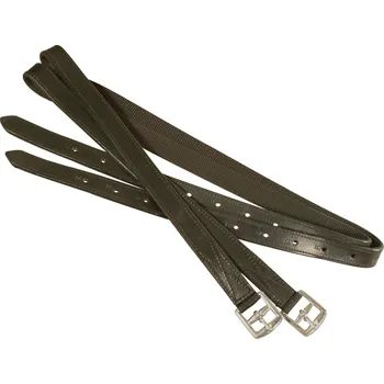 Třmenové řemeny Kentaur kožené podložené nylonem černé Full