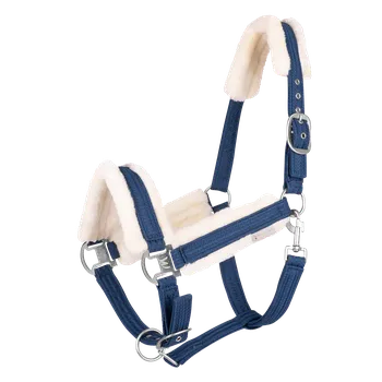 Vybavení pro koně Ohlávka Sparkle Waldhausen s kožíškem vícebarevná Barva: půlnoční modrá, Velikost: WB