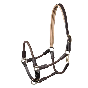 Vybavení pro koně Kožená ohlávka Nevada Waldhausen Barva: hnědá/zlatá, Velikost: WB