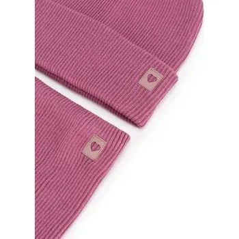 Šála Nelli Blu Set čepice a tunelová šála 7KF-002-AW24 Růžová NOSIZE
