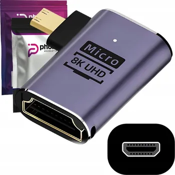 Video kabel ADAPTÉR PŘEVODNÍK PHONEO HDMI NA MICRO HDMI 48GBPS 8K 60HZ D2