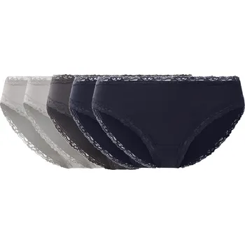 Kalhotky esmara® Dámské kalhotky s krajkou, 5 kusů (navy modrá / šedá, XS(32/34))