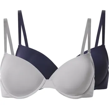 Podprsenka esmara® Dámská podprsenka, 2 kusy (tmavě modrá / světle šedá, 85B)