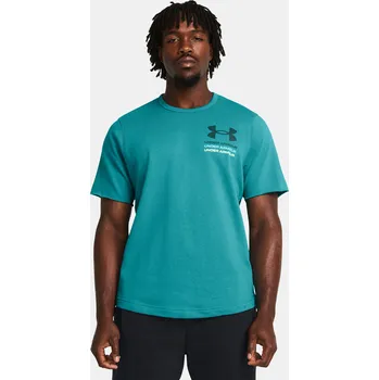 Pánské tričko Under Armour Tričko UA Rival Terry SS Colorblock-BLU - Pánské Under Armour tyrkysová 2662274