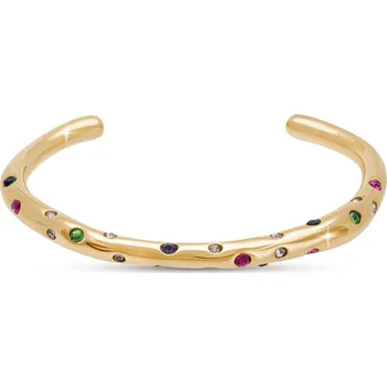 Náramek Náramek pevný barevný třpyt chirurgická ocel pozlacený 3091