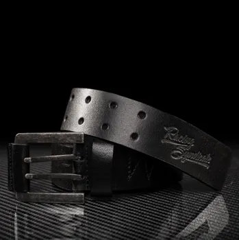 Opasek 4SR kožený pásek double černý – černá, L 46/115