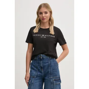 Pánské tričko Bavlněné tričko Tommy Hilfiger WW0WW40276 černá 99X, vel. XS