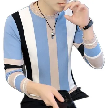 Pánský svetr Pánský pruhovaný svetr F185 L 4