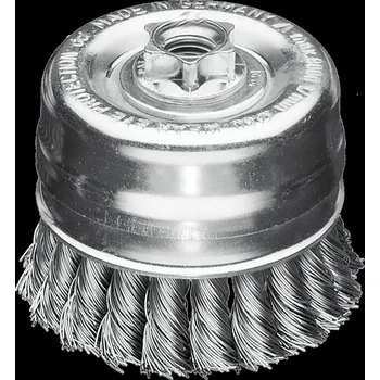 Drátěný kartáč Lessmann 484317 | Splétaný hrncový kartáč s přítlačným kroužkem 1řadý 80 mm / 0,80 ocelový drát hladký