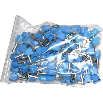 Dutinka pro dva kabely 2,5mm2 modrá (TE2,5-10), balení 100ks