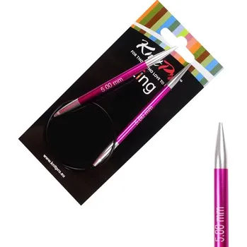 Nástroj na niť a příze Kovové kruhové jehlice Knitpro Zing 40 cm 5 mm