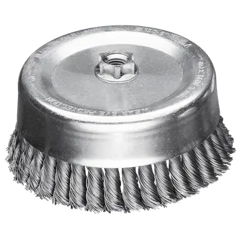 Drátěný kartáč Lessmann 487237 | Splétaný hrncový kartáč bez přítlačného kroužku 1řadý 125 / 0,50 ocelový drát hladký