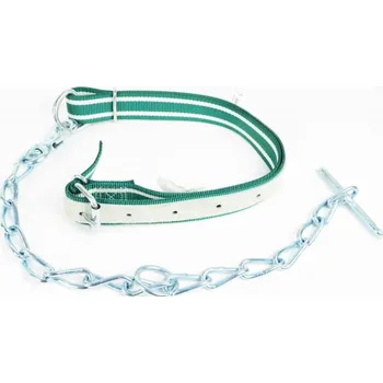 Vazák pro dobytek jednoduchý kombinovaný s krčním řemenem Nylon 130x4 cm