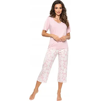 Dámské pyžamo Donna Dámské bavlněné pyžamo s krátkým rukávem Rosalia 3/4 růžové S