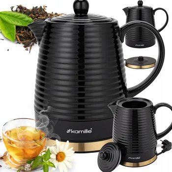 Rychlovarná konvice Keramická bezdrátová rychlovarná konvice Kamille 1200 W 1,2 L černá