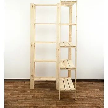 regál Dřevěný regál rohový MAXI 4Z+ 166x85x30 - borovice