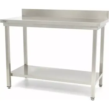 Maxima Nerezový stůl se zadní deskou - 200 x 60 cm - nastavitelná výška | 09300995
