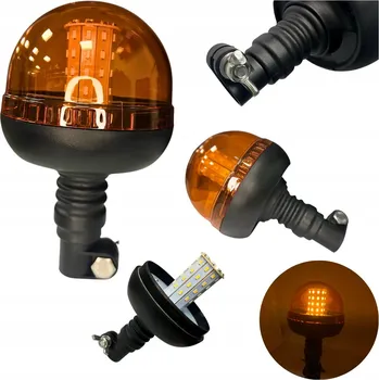 Maják Výstražná lampa kohout, gumový ohebný držák, 12/24V, homologace