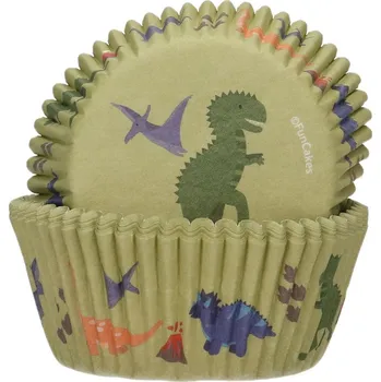 Formička Cakesupplies Košíčky na pečení - Dinosaurus zelené 48 ks