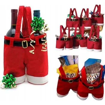 Dárková taška VÁNOČNÍ TAŠKA PYTEL NA DÁREK BONBÓNY KALHOTY SANTA CLAUSE VÁNOCE