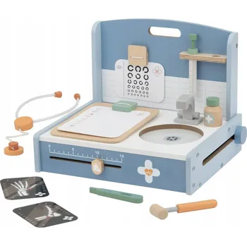 Dřevěná hračka Dřevěná ordinace Klinika skládací stolek pro děti DÁREK