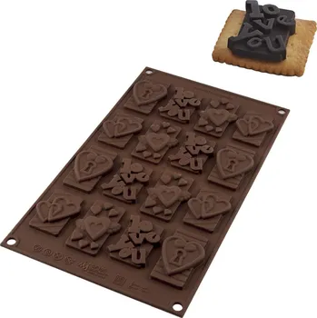 Forma na pečení Silikomart, Forma na pralinky Sf196 Choco Tags In Love silikonová - Formadore