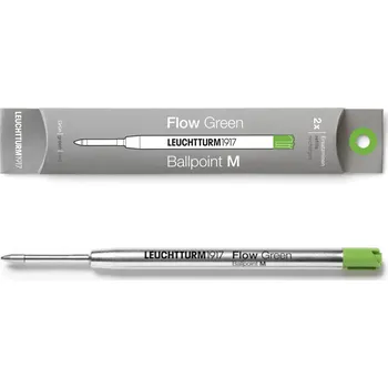 Leuchtturm 1917, Náplně do kuličkových per Drehgriffel Nr. 1 Flow M, zelené, 2 ks - Formadore