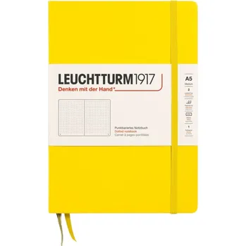 Diář Leuchtturm 1917, Tečkovaný zápisník v pevné vazbě Leuchtturm 1917 A5, 251 stran, citronový, 80 g/m² - Formadore