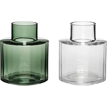 Váza Hübsch, Vázy Hübsch skleněné zelená a bezbarvá 2 ks - Formadore