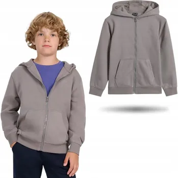 Chlapecká mikina Tepláková rozepínací mikina 4F M1944 s kapucí, zateplená, velikost 140.