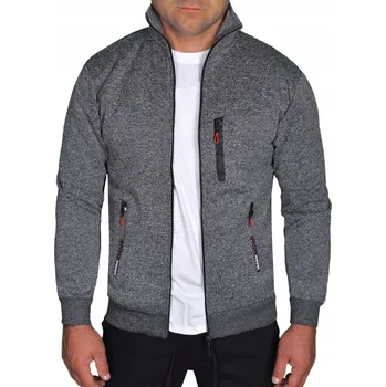 Pánská mikina PÁNSKÁ MIKINA SPORTOVNÍ MIKINA S KAPSY NA ZIP, SE STOJAKEM