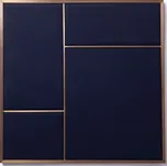 Please Wait To Be Seated, Korková tabule Nouveau Pin s mosazným rámem, M, modrá - Formadore