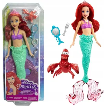 Panenka Disney Princezna panenka princezna Ariel + krab Sebastian a doplňky HLW35