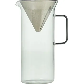 French press AdHoc, Překapávač Impact, 1000 ml, průhledný, šedý - Formadore