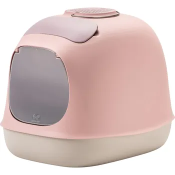 United Pets, Kočičí toaleta s lopatkou, zásobou sáčků a uhlíkovým filtrem Minu, růžovohnědá, 18 dílů - Formadore