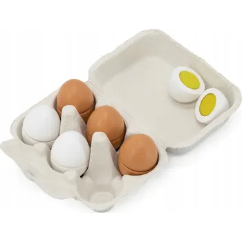 Dřevěná hračka Viga 44752 Dřevěná sada na krájení - 6 vajíček v proložce