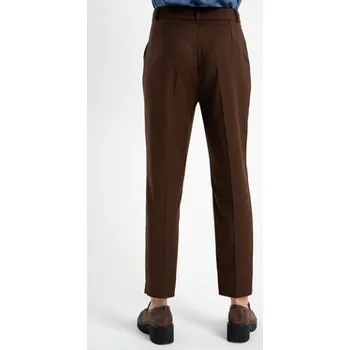 Pánské oblečení CLICK Kalhoty z materiálu 30-442 Hnědá Slim Fit 36