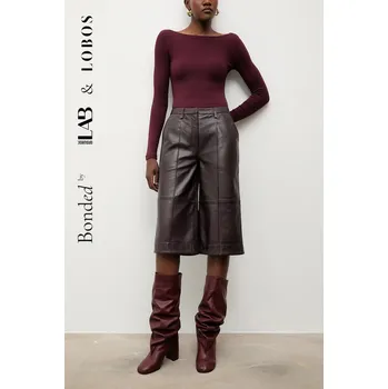 Dámské kalhoty Kožené kalhoty Bonded by Answear.LAB & LOBOS WA25-SPD052 burgundské 93X, vel. XS