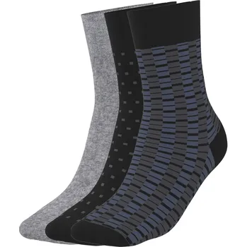 esmara Men Pánské ponožky s BIO bavlnou, 3 páry (černá/šedá, 43-46)