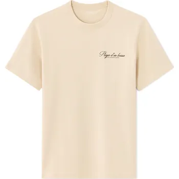 Pánské oblečení Béžové unisex tričko Celio krémová 3506087