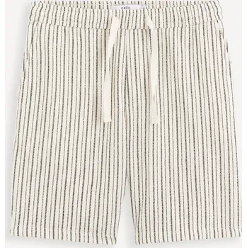 Pánské oblečení Celio Gostripebm pánské kraťasy Celio černá | krémová 3506018
