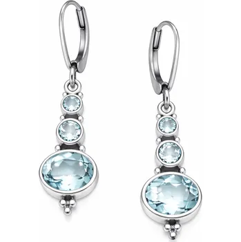 Náušnice Stříbrné náušnice modrý topaz Personal