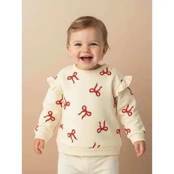 Dětská móda Sinsay - Bavlněná mikina - krémová - 168FT-01X - 168FT-01X-86