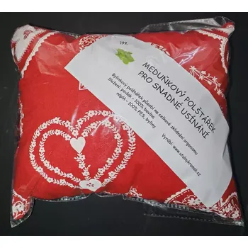 Dekorativní polštářek Meduňkový polštářek - srdíčka (Nahřívací polštářek srdce)