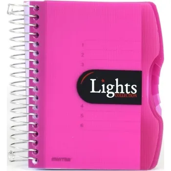 Sešit Kroužkový sešit Lights A6, 150l, růžový