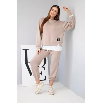 Kesi Włoski Dámský komplet s máslovou mikinou a fango tepláky Kesi Włoski bílá | krémová 3501511