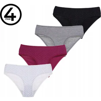 Dámské spodní prádlo Dámské kalhotky Kalhotky 4-balení šedá/bordó/černá S
