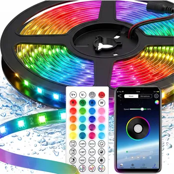 LED osvětlení RGB LED pásek 10 m voděodolný s dálkovým ovládáním a aplikací